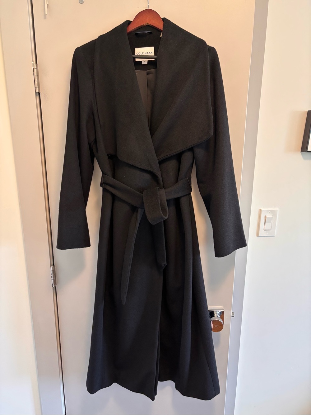 Cole Haan Black Wool Signature Coat - Women's Size 14